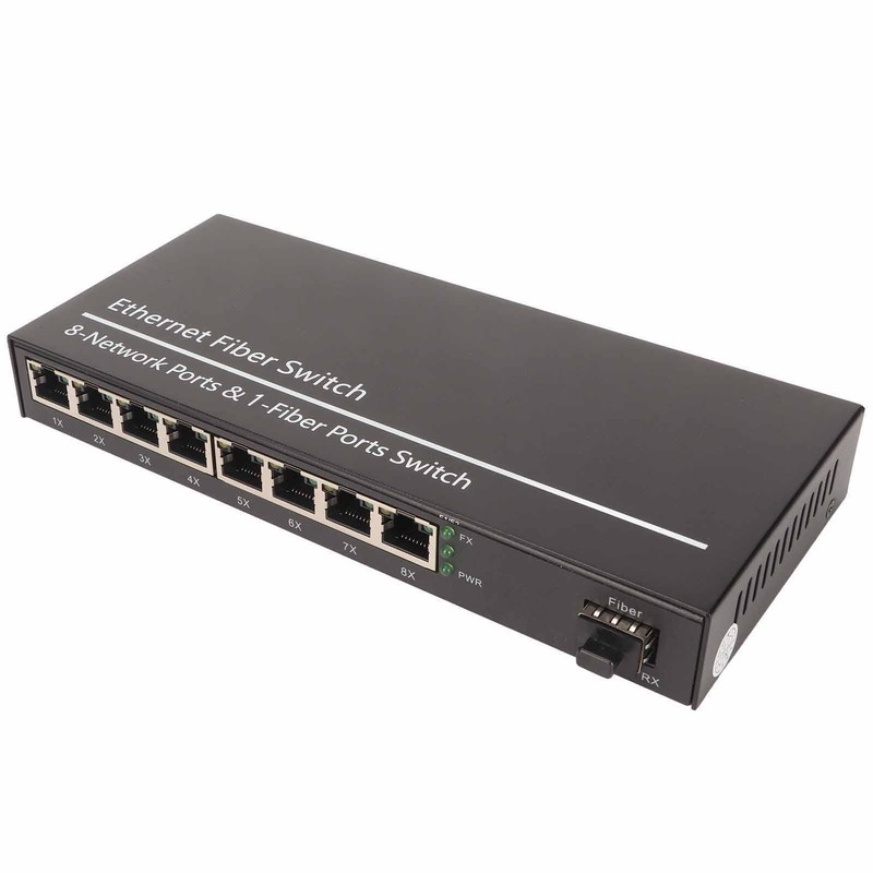 Fiber Ethernet Media Converter 1 Optical Port 8 Electrical Port