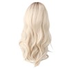 Gradient Blonde Brown Long Curly Wig Women Heat Resistant Synthetic