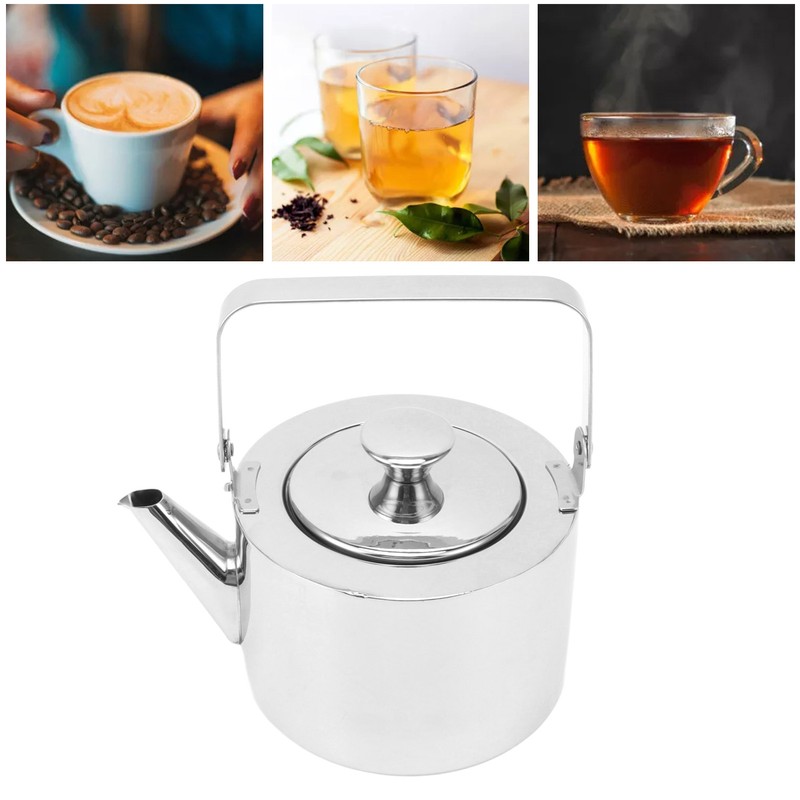 Stainless Steel Tea Kettle with Strainer Thickened Metal Whistling Teapot