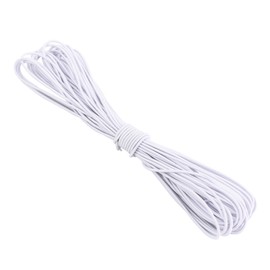 3/32 Inch White Bungee Cord (2mm), 40 Feet Heavy Duty Elastic Shock Cord Nylon Stretch String Bungee Rope for DIY Crafting Sewing, Tie Downs, Hair Ties (White, 3/32 inch x 40 ft)