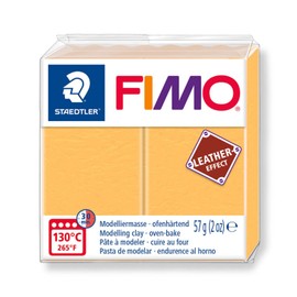 Staedtler Fimo Leather-Effect Oven-Hardening Modelling Clay (For Creative Objects in Leather-Look, Leather-like Look and Feel), Saffron