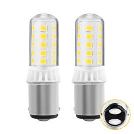 12V BA15D LED Bayonet Bulb RV 1004 LED Bulb for Marine Navigation Anchor Stern Lights RV Camper Trailer Motorhome Light -ALR12 1076 1130 1176- Double Contact Base AC/DC12-24V (2PACK- Warm White)