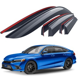 Goodyear Shatterproof Window Deflectors for Honda Civic 2022-2025 Sedan, Tape-on Rain Guards, Window Visors, Vent Deflector Visor, Car Accessories, 6 pcs. - GY008869