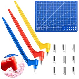 Abizarch Craft Cutting Tools Kit 360 Degree Rotating Gyro Cutter Tools Art Cut Tools with Cutting Pen 15/30/45 Degree Blades Cutting Mat for DIY Craft Hobby Scrapbook Stencil