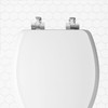 Mayfair Bennett Toilet Seat with Brushed Nickel Hinges, Slow Close