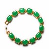 yigedan 18KGP Gold Plated Genuine Egg Jade Bracelet for Women,