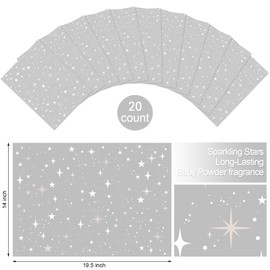 Eersida 20 Sheets Drawer Liners for Dresser 19.5 x14 Inch Baby Scented Drawer Liners Star Pattern Fragrant Paper Liner Non Adhesive Scent Liners for Bedroom Dresser Cabinet Home Shelf Closet