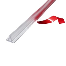 Gordon Glass® Double-Leg Clear Vinyl Seal with Pre-Applied Self-Adhesive Backing for Frameless Shower Doors - 73" Long