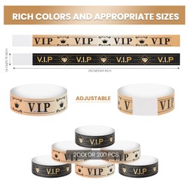 MWOOT Pack of 200 Entrance Bands, New Year Party Admission Bands, Party Accessories, VIP Bracelets, Waterproof, Tear-Resistant, VIP Paper Inlet Bands for Concert Bar Events