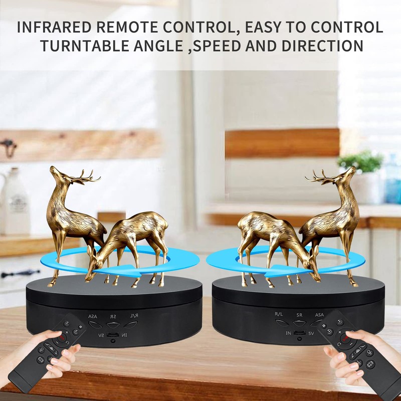 ZLMONDEE Remote Control Rotating Display Stand, 5.74inch/22Lbs Load Turner Cup