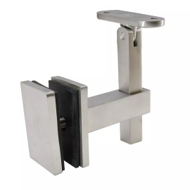 Top hardware Stainless Steel 316 Glass Mounted Adjustable Handrail Bracket for Square Tube