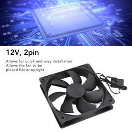 120mm Quiet PC Case Fan, 2-pin PWM Fan for PC Cases, Hydraulic Bearing PC Exhaust Cooling Fan, 3000RPM