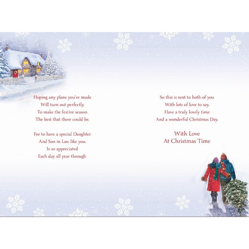 Paper Rose Christmas Card - Christmas Cards with Snowy Christmas