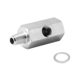KVAEY 1/8 NPT Tee Oil Pressure Sensor Adapter, Stainless Steel Oil Pressure Sensor with 1/8 NPT Tee, Oil Pressure Gauge Fitting Turbo Supply Feed Line Connector for Cars SUVs Trucks