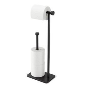Umbra Cappa Toilet Paper Holder & Reserve, Black