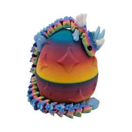 ZZ LIFE Rose Fantasy Dragon with Egg - 12.5" Fantasy Dragon - Rainbow Sky - Articulating Dragon Fidget Figurnes - Sensory, ADHD, Autism, Stress and Anxiety Relief Unique Home Decor