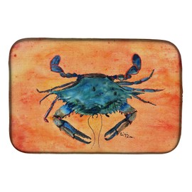 Caroline's Treasures 8097DDM Crab Dish Drying Mat Absorbent Dish Drying Mat Pad for Kitchen Counter Dish Drainer Mat for Countertop, 14 x 21", Multicolor
