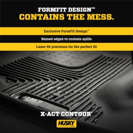 Husky Liners X-act Contour Floor Mats | Fits 2024 Toyota Tacoma Double Cab & Access Cab (Manual Transmission) | Front Row, 2-pc Black - 54351