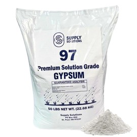 Supply Solutions Premium 97 Solution Grade Gypsum - Fast Acting Gypsum for Soil - Organic Calcium Sulfate Dihydrate - Gypsum Powder for Root Growth, Lawns, Mushroom Cultivation (50lbs)