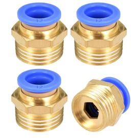 Straight Pneumatic Push to Quick Connect Fittings G1/2 Male x 12mm Tube OD 4pcs