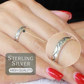 CloseoutWarehouse 925 Sterling Silver Oxidized Mountains Classic Eternity Band Ring Size 9