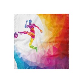 Ambesonne Teen Room Headscarf, Ball Hitting Soccer, Hijab Scarf, 27" X 27"