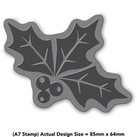 'Holly Leaves & Berries' Rubber Stamp - Unmounted Design for Crafting & Scrapbooking, A7 (RS00008828)