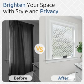 rabbitgoo Window Privacy Film, Frosted Glass Decorative Static Cling Sticker Sun Blocking Vinyl Covering for Home Kitchen Living Room Bathroom, 17.5 x 78.7 inches