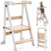 Gewitt Foldable Toddler Kitchen Stool Helper - Adjustable Height Toddler