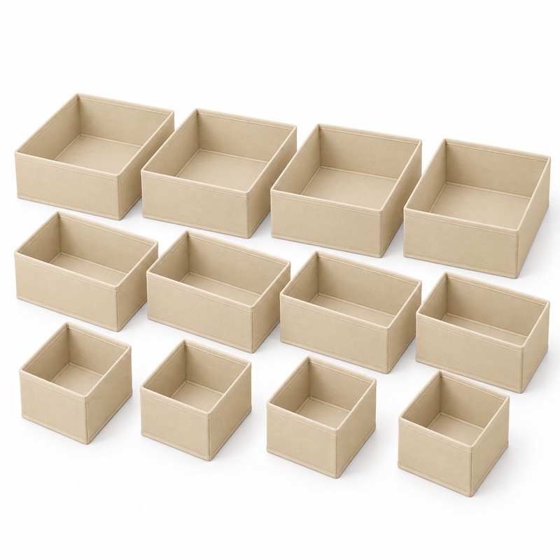 Foldable Underwear Organizer for Drawer Storage – 6/12-Piece Polyester Set