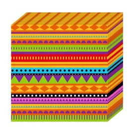20pcs Mexican Fiesta Napkin Party Napkins Colored Stripes Napkin Fiesta Party Napkins Mexican Party Decorations Disposable Cocktail Napkins Small for Birthday Party,Mexican Carnival Themed Parties