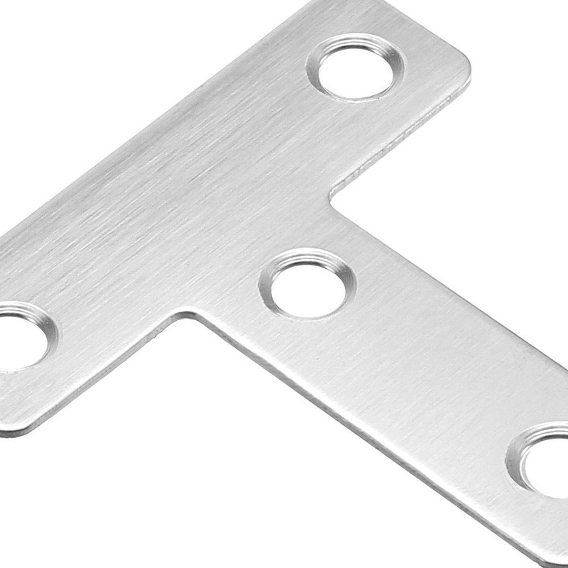 uxcell Flat T Shape Repair Mending Plate, 50mmx50mm, Stainless Steel