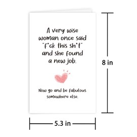 Funny Card Father's Day greeting card,Funny New Job Congrats Card for Bestie, Coworker Leaving Farewell Card, Be Fabulous Somewhere Else