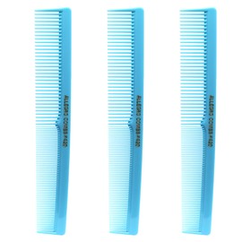 Allegro Combs 420 Hair Stylist Barbers Cutting Combs Beard Comb Mustache Mens Women Toddler Boys Braiding Hair Parting Usa 3 Pc. (Baby blue)