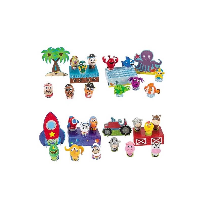 Fun Express Egg Decorating Craft Kit Assortment - Makes 12