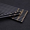 VIWIK 5 Pairs Premium Chopsticks Gold Edged Stainless Steel Pipe