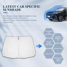 BIBIBO MG HS Windscreen Cover, Car Cover Compatible with MG HS/EHS EV/HS Plug-in Hybrid 2018-2024, Car Sun Protection for Windscreen Foldable, Sun Visor Against UV Rays