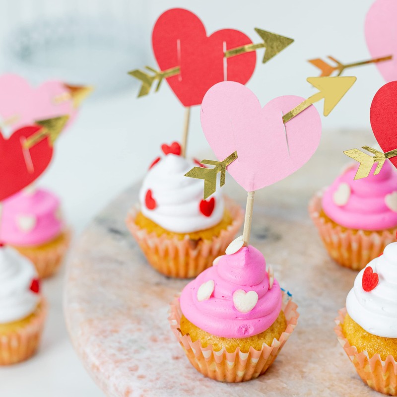 Confetti! Valentine's Day Ombre Heart Cupcake Toppers