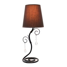 Simple Designs Home LT2010-BWN Twisted Vine Hanging Crystals Table Lamp, Brown