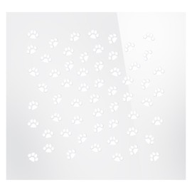 RecPro RV Screen Door Protector (Plastic) | 27”x24” | Trim to Fit | Peel and Stick | Installation Kit Included | Paw Print Design | Made in USA