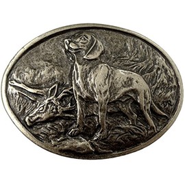 BELTINGER Belt Buckle Bavarian Mountain Welding Dog 4.0 cm Buckle Interchangeable Buckle Belt Buckle 40 mm Solid for Hunting Outfit, Antique silver
