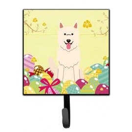 Caroline's Treasures BB6045SH4 Easter Eggs White German Shepherd Wall Hook, Small, Multicolor
