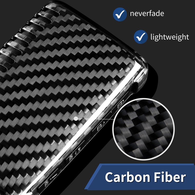 T-carbon Key Fob Cover Compatible with Mazda with Keychain,Carbon Fiber