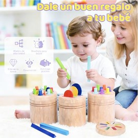 Juguetes Montessori de Clasificación Sensorial,Juego de Cognición con Forma de Color,Juegos Sensoriales para Desarrollar Motricidad Fina,Juguetes Educ