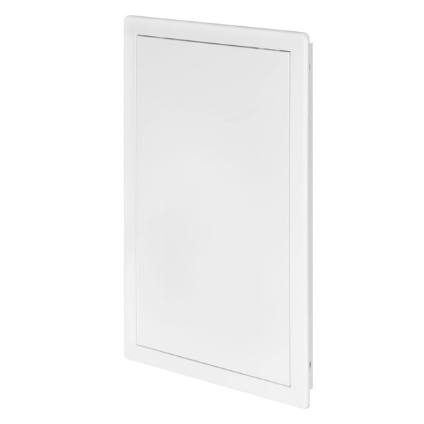 Awenta 250 x 400 mm Plastic Access Panel Door - White Opening Flap Cover Plate - Inspection Hatch - Door Latch - Concealed Hinge - Removable Door - Paintable Smooth Surface (10 x 16 Inches)