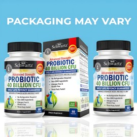 Daily Probiotic Supplement with 40 Billion CFU - Gut Health Complex with Astragalus and Lactobacillus Acidophilus Probiotic for Women and Men - Shelf Stable with Prebiotics for Digestive Health