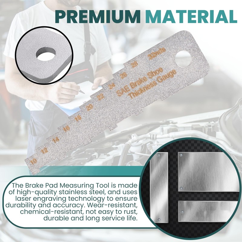 Zookpr Mini Tech Gauge 32nds Brake Pad Measuring Tool