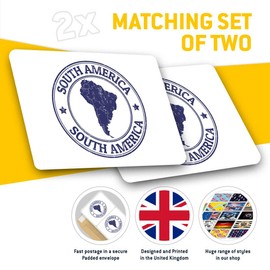Rectangle Stickers (Set of 2) 10cm - South America Map Travel Argentina Fun Decals for Laptops,Tablets,Luggage,Scrap Booking,Fridges, #5399
