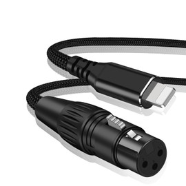 WLTASUY XLR to i-Phone Microphone Cable 6.6FT,XLR Female to Lighting Mic Link Converter,for Microphones or Recording Karaoke Sing,Compatible with i-Phone 14/13/12 pro max, i-Pad 9/8/7