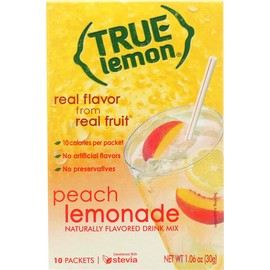 True Lemon Lemonade Stick Pack, Peach, 10 Count (Pack of 1)